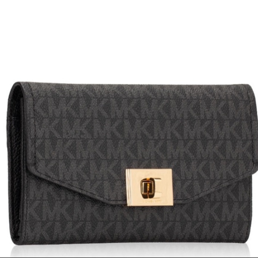 Michael Kors Cassie Large trifold Black Wallet - Picture 4 of 7